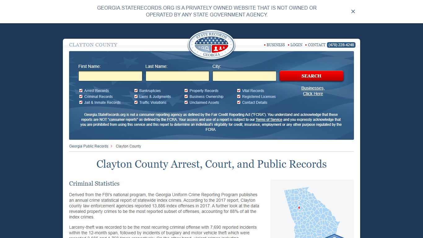 Clayton County Arrest, Court, and Public Records